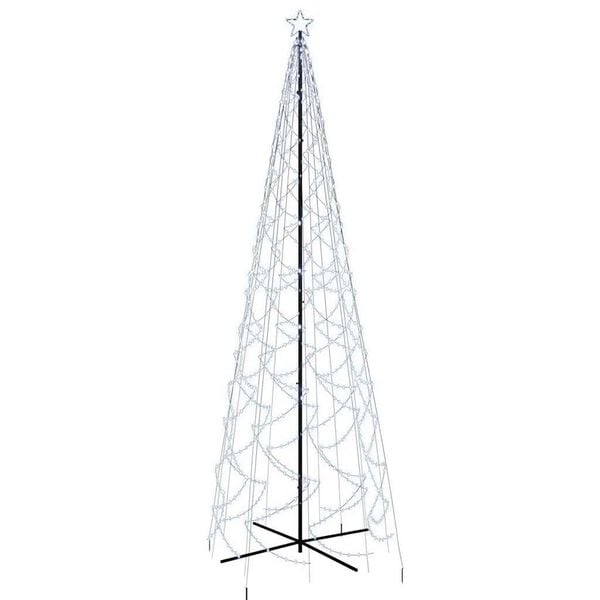 vidaXL LED-Weihnachtsbaum Kegelform Kaltweiß 1400 LEDs 160x500 cm