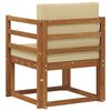 vidaXL Outdoor-Sofa Massives Akazienholz und Polyester Natur