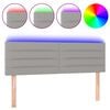 vidaXL LED Kopfteil Hellgrau 144x5x78/88 cm Stoff