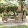 vidaXL Garten Essgruppe mit Kissen 5 pcs Beige Poly-Rattan