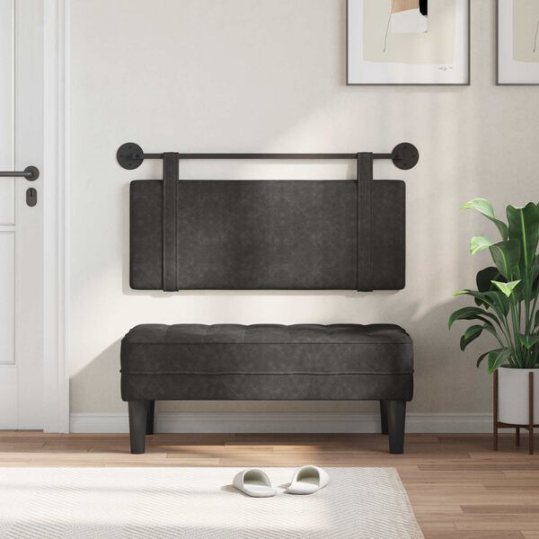 vidaXL H&auml;ngevorderseite Uni Schwarz 110 x 55 x 5 cm Antikes PU