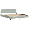 vidaXL Bett mit Matratze Hellgrau 180x200 cm Samt