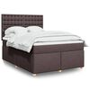 vidaXL Boxspringbett mit Matratze Dunkelbraun 140x190 cm Stoff
