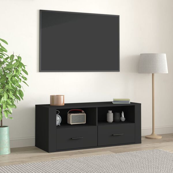 vidaXL TV-Schrank Schwarz 100x35x40 cm Holzwerkstoff