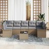 vidaXL Gartensofa-set mit Kissen 8 pcs Beige und Grau Poly-Rattan