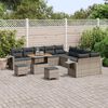 vidaXL Gartensofa-set mit Kissen mit Speicher 13 pcs Grau Poly-Rattan