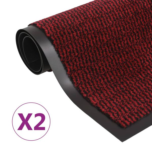 vidaXL Schmutzfangmatten 2 Stk. Rechteckig Getuftet 90x150cm Rot