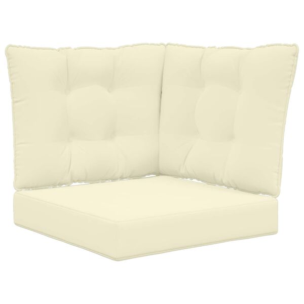 vidaXL Sofakissen f&uuml;r drau&szlig;en 3 pcs Creme Polyester