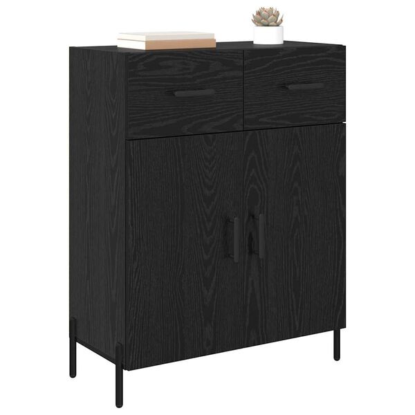 vidaXL Sideboard Schwarz Eichen-Optik 69,5 x 34 x 90 cm Holzwerkstoff