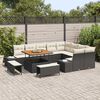 vidaXL Garten-Sofa-Set mit Speicher 12 pcs Schwarz Poly Rattan