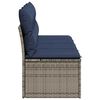 vidaXL | Gartensofa | mit Kissen Grau 220 x 62 x 69cm Poly-Rattan