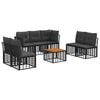 vidaXL Outdoor-Sofagarnitur 8 stk. Schwarz und Dunkelgrau Polyester