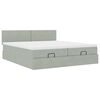 vidaXL Ottoman-Bett mit Matratzen Hellgrau 200x200 cm Samt