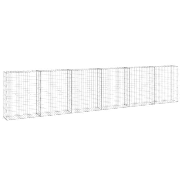 vidaXL Gabionenwand mit Abdeckung Verzinkter Stahl 300x30x100 cm