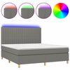 vidaXL Boxspringbett mit Matratze & LED Dunkelgrau 180x200 cm Stoff