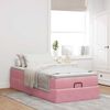 vidaXL Ottoman-Bett mit Matratze Rosa 100x200 cm Samt