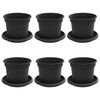 vidaXL Blument&ouml;pfe 6 pcs Schwarz &Oslash; 12,5 x 10 cm Kunststoff