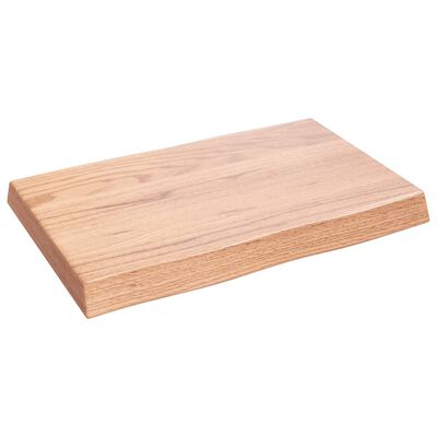 vidaXL Tischplatte 60x40x6 cm Massivholz Eiche Behandelt Baumkante