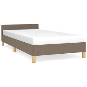 vidaXL Bettgestell mit Kopfteil ohne Matratze Taupe 80x200 cm Stoff