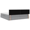 vidaXL Bett mit Stauraum und LED mit LED Hellgrau 200 x 200 cm Stoff