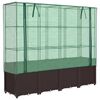 vidaXL Hochbeet mit Gew&auml;chshaus-Aufsatz Rattan-Optik 160x40x153 cm