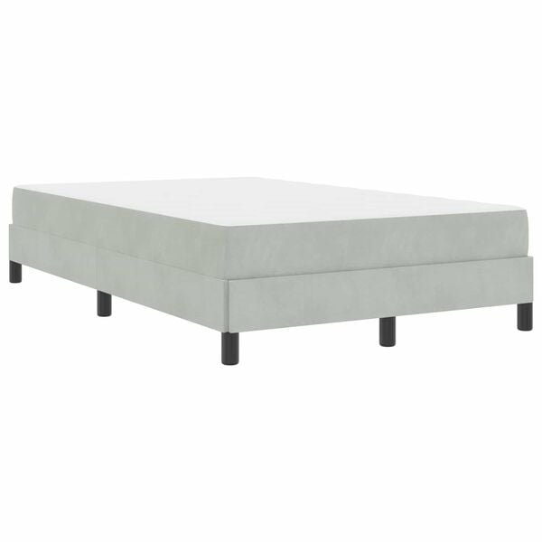 vidaXL Boxspringbett mit Matratze Hellgrau 120 x 200 cm Stoff