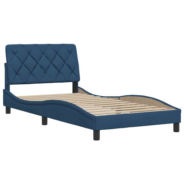 vidaXL Bettgestell ohne Matratze Blau 100x200 cm Stoff