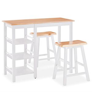 vidaXL Bar Set 3 St&uuml;ck MDF Wei&szlig;