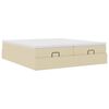vidaXL Ottoman-Bett mit Matratzen Creme 180x200 cm Stoff