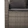 vidaXL Gartensofa 3-Sitzer mit Kissen & Tisch Grau Poly Rattan