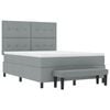 vidaXL Boxspringbett mit Matratze Hellgrau 140 x 200 cm Stoff