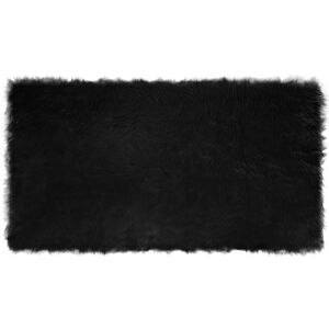 vidaXL Teppich aus Kunstschaffell TAFALLA Schwarz 60 x 110 cm
