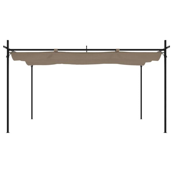 vidaXL Pergola mit Schiebedach Taupe 395x292x230 cm