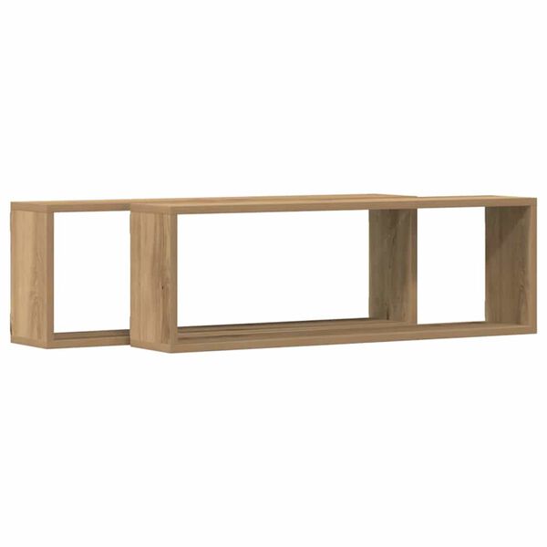 vidaXL Wandregal 2 pcs Artisan-Eiche 80 x 15 x 26 cm Holzwerkstoff