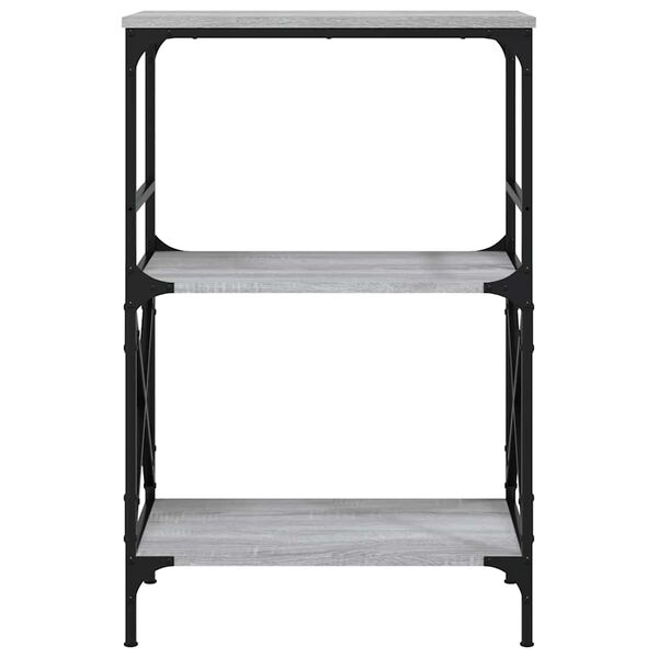 vidaXL B&uuml;cherregal 3 B&ouml;den Grau Sonoma 59x35x90,5 cm Holzwerkstoff