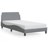 vidaXL Bettgestell "Dover" Hellgrau 100x190 cm Stoff