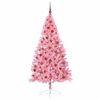 vidaXL K&uuml;nstlicher vorbeleuchteter Weihnachtsbaum Rosa 180 cm PVC