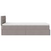 vidaXL Ottoman-Bett mit Matratze Taupe 90x190 cm Stoff