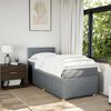vidaXL Boxspringbett mit Matratze Hellgrau 90x190 cm Stoff