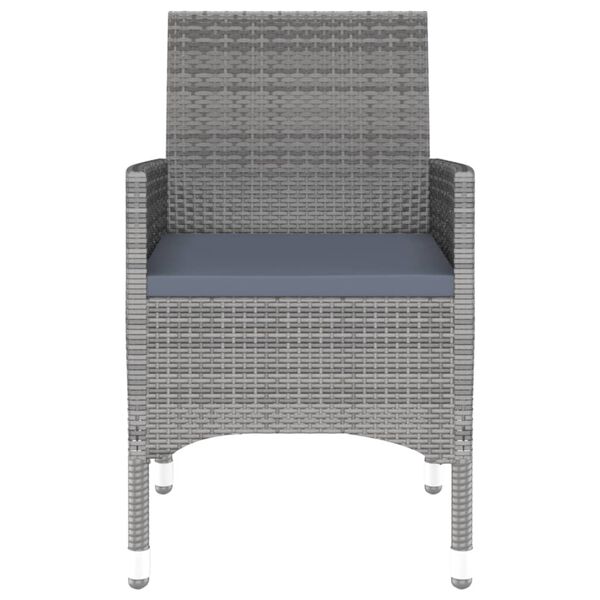 vidaXL 7-tlg. Garten-Essgruppe Poly Rattan und Hartglas Grau