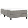 vidaXL Boxspringbett mit Matratze Hellgrau 90x200 cm Samt