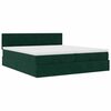 vidaXL Ottoman-Bett mit Matratzen & LEDs Dunkelgr&uuml;n 200x200 cm Samt
