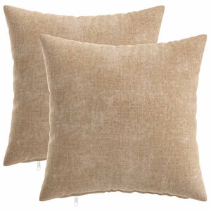 vidaXL Kissenbezug 2 stk. HEERLEN Taupe 30 x 30 cm Chenille-Stoff