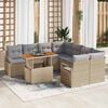 vidaXL Garten Essgruppe mit Kissen 9 pcs Beige und Grau