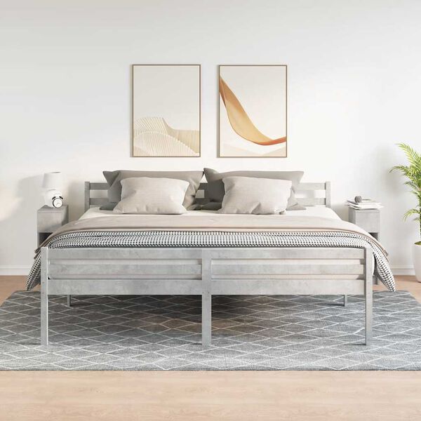 vidaXL Nachttische mit Schublade 2 Stk. Betongrau 20x36x60 cm