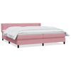 vidaXL Boxspringbett mit Matratze Rosa 180x210 cm Samt