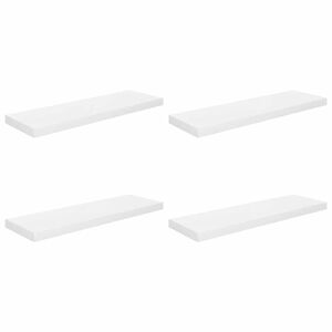 vidaXL Schweberegale 4 Stk. Hochglanz-Wei&szlig; 80x23,5x3,8 cm MDF