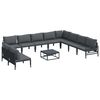 vidaXL Gartensofa-set 11 stk. Schwarz Stahl