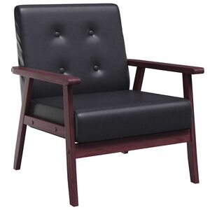 vidaXL Sessel Schwarz Kunstleder