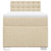 vidaXL Boxspringbett mit Matratze Creme 90x200 cm Stoff